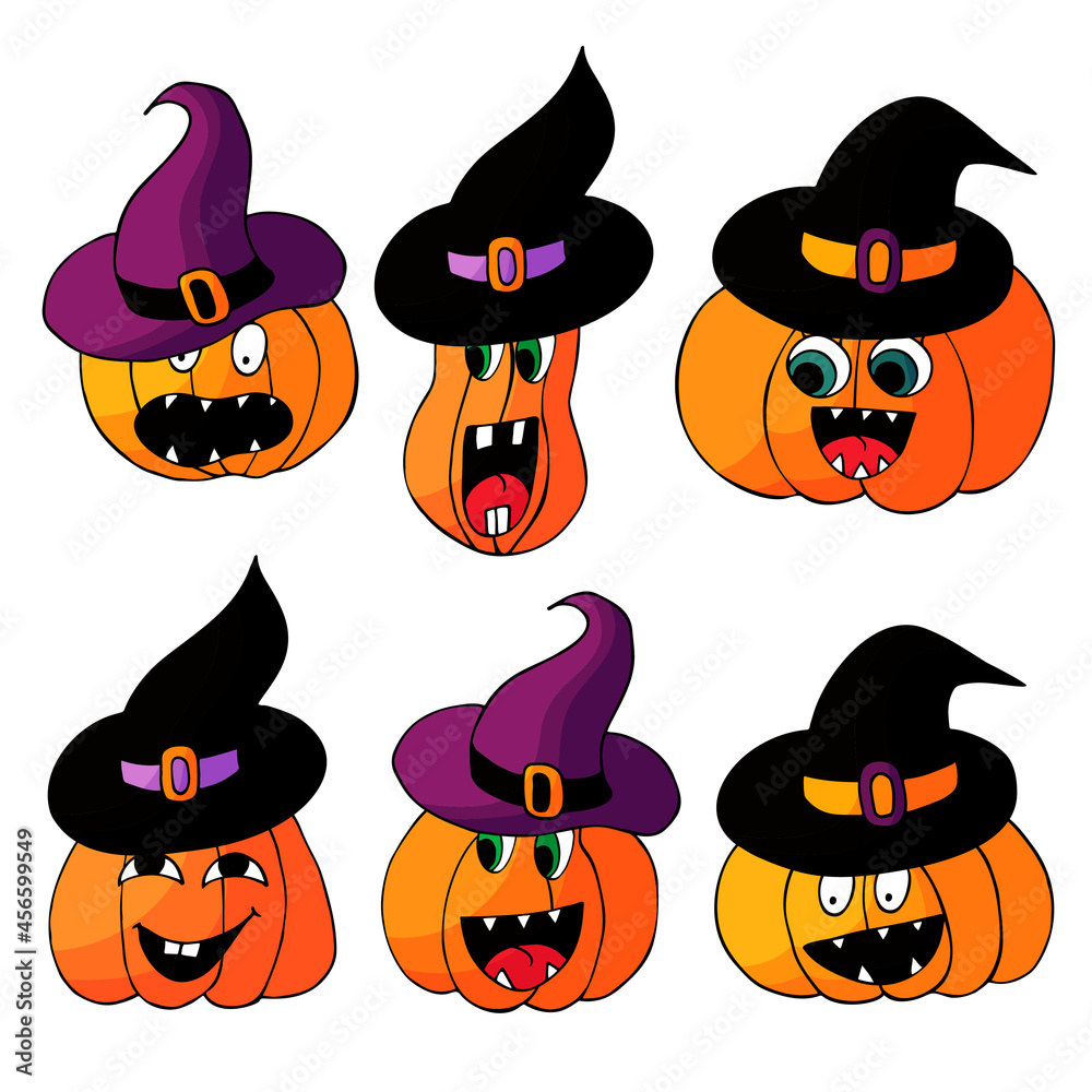 Halloween design. Halloween elements, cartoon style Halloween design. Halloween elements, cartoon style