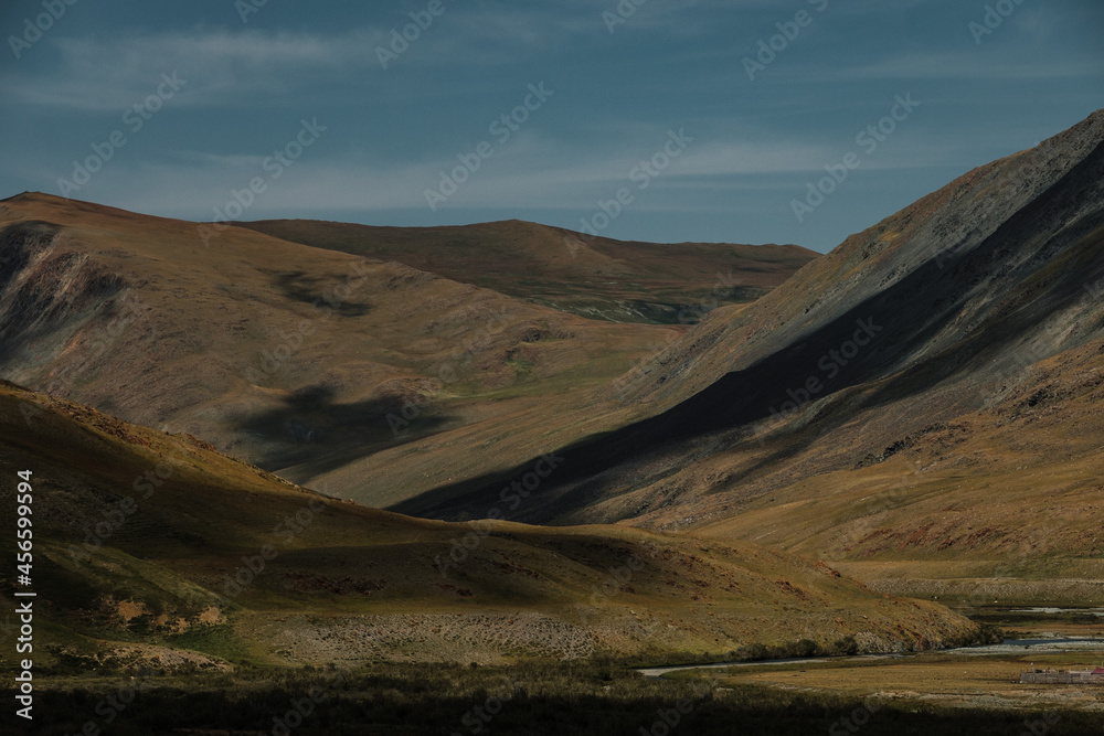 The road from Kosh-Agach to Belyashi village in the Altai Republic The road from Kosh-Agach to Belyashi village in the Altai Republic