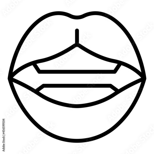 Lips articulation icon outline vector. Mouth tongue. Teeth pronunciation