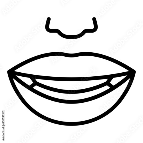 Lips sound articulation icon outline vector. Animation mouth. Tongue pronunciation