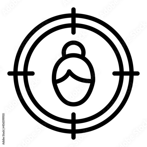 Focus attention icon outline vector. Mind concentration. Head target