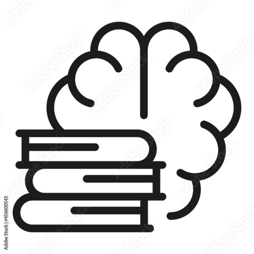 Book memory icon outline vector. Brain development. Clever mind