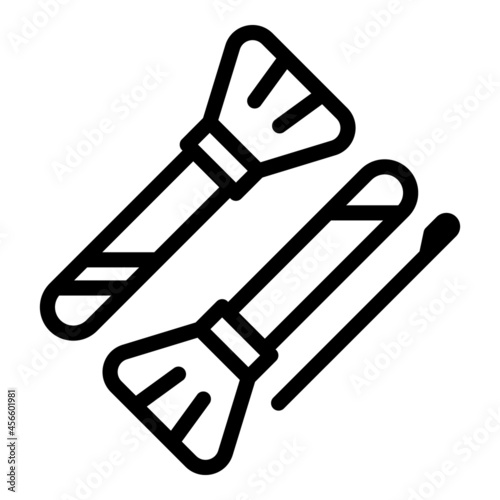 Cosmetic brush icon outline vector. Beauty makeup. Cosmetology care