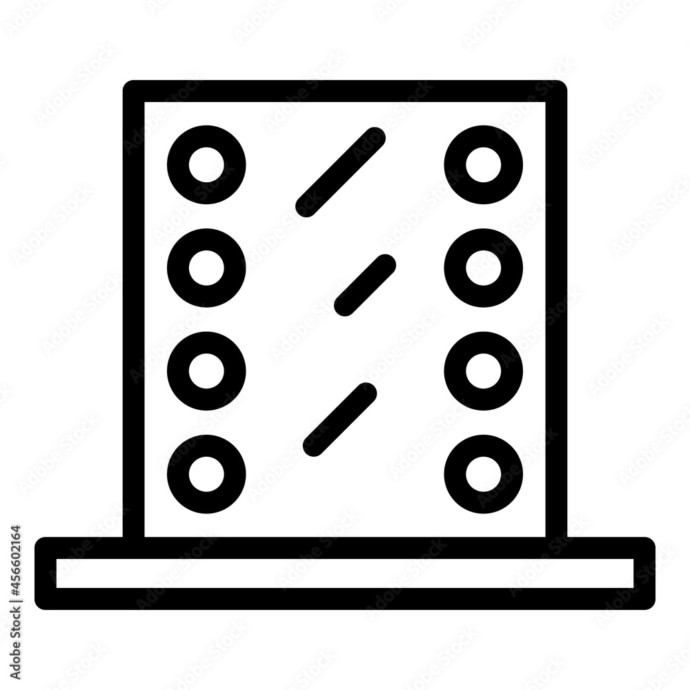 Light mirror icon outline vector. Bulb frame. Makeup room Light mirror icon outline vector. Bulb frame. Makeup room