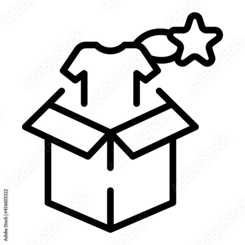 Box clothes icon outline vector. Buy tshirt. Sale rate