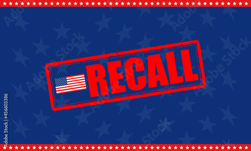 recall sign with american flag