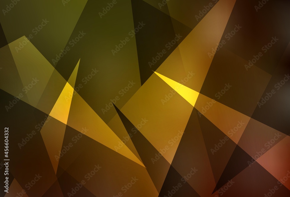 Dark Green, Yellow vector backdrop with lines, triangles. Dark Green, Yellow vector backdrop with lines, triangles.