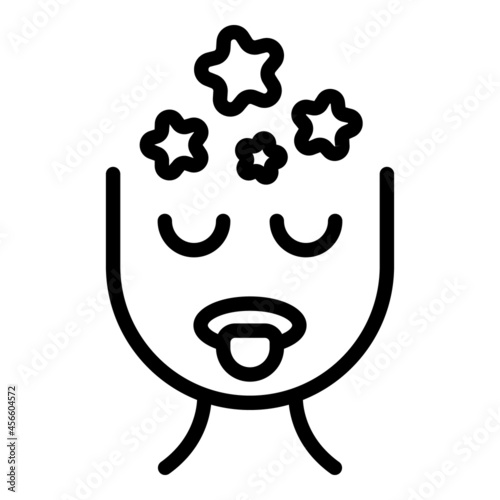 Dizziness burnout icon outline vector. Dizzy headache. Pain vertigo