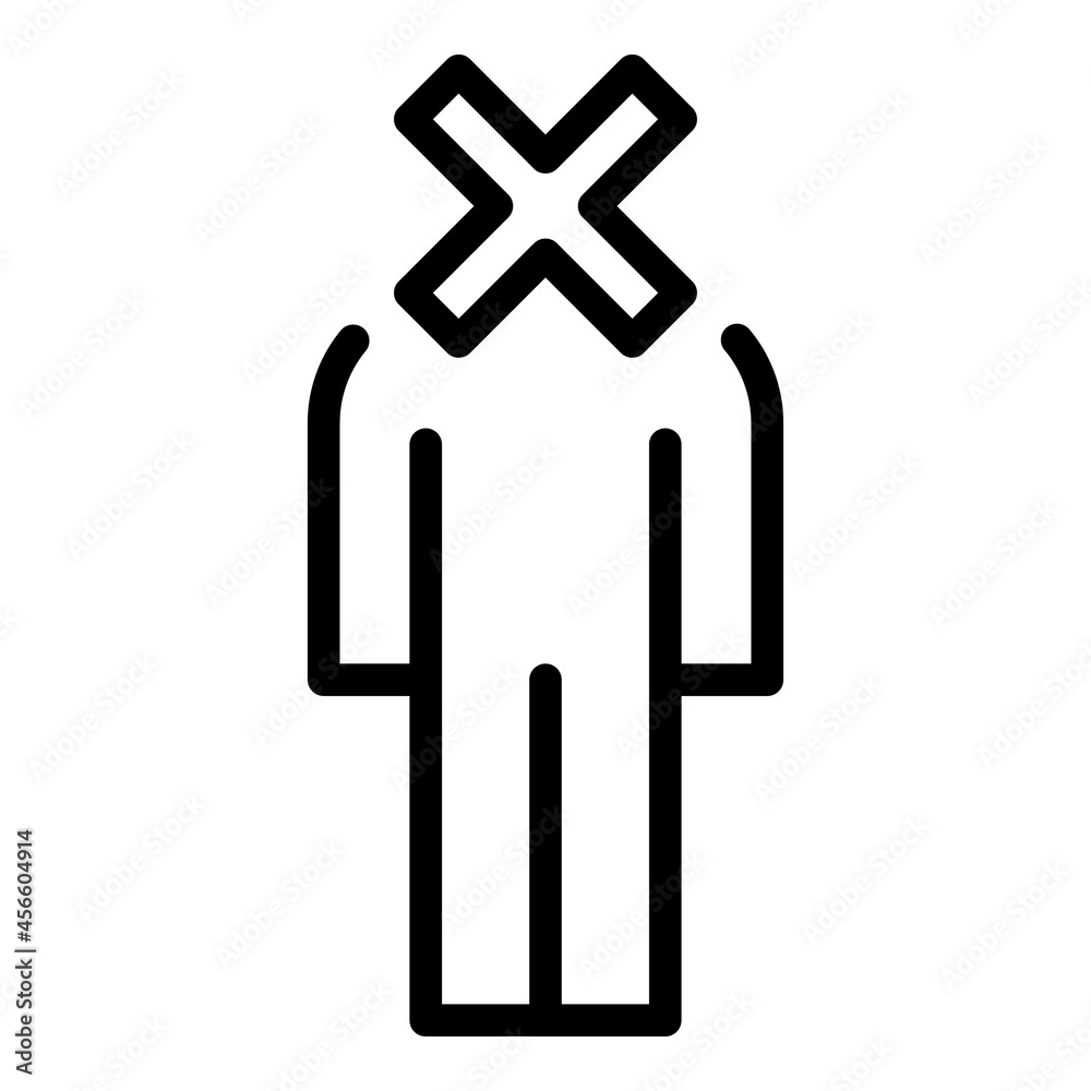 Obraz premium People contactless icon outline vector. Person protection. Virus safety