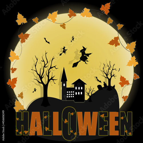 halloween background with castle