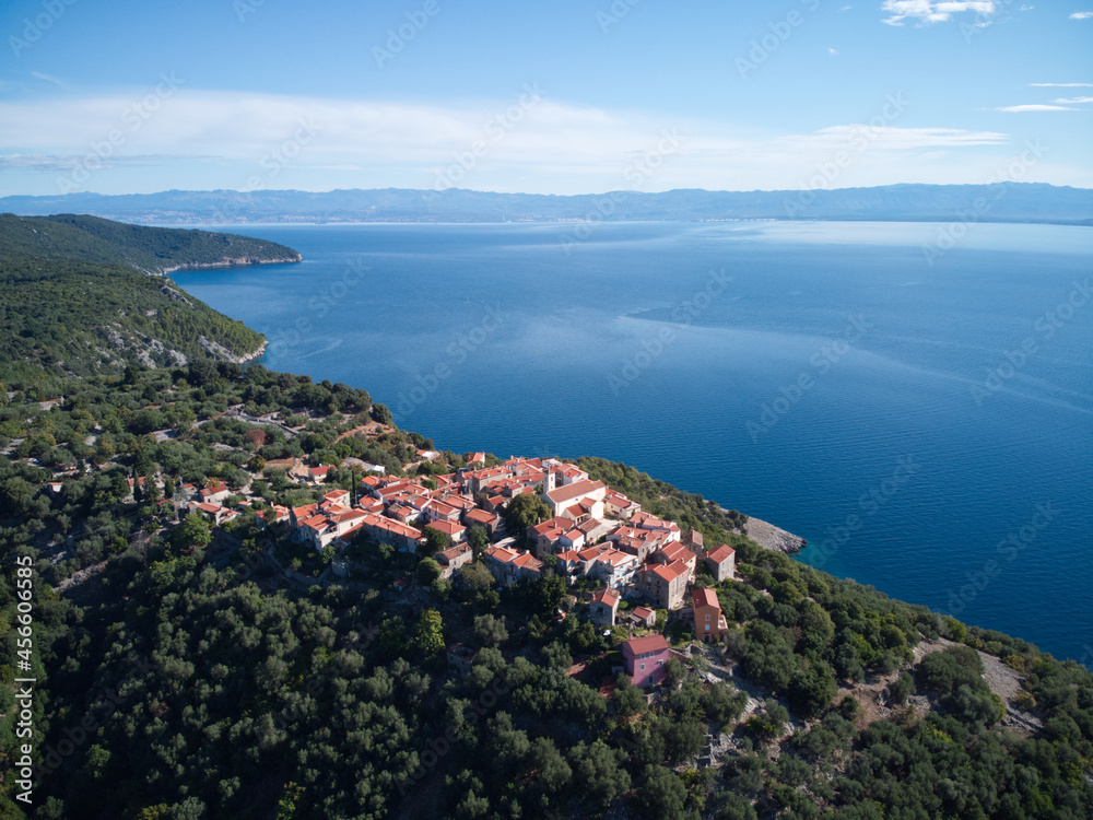 Aerial view of the Croatian coastline.