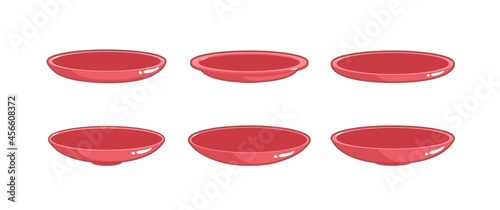 Dish icon set. Cartoon empty dishes isolated on white background