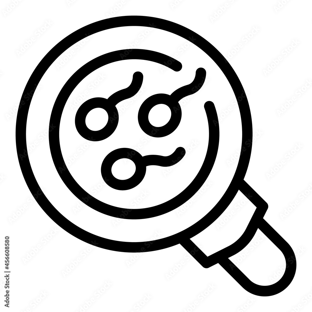 Magnifying sperm icon outline vector. Fertility semen. Cell ovule Magnifying sperm icon outline vector. Fertility semen. Cell ovule