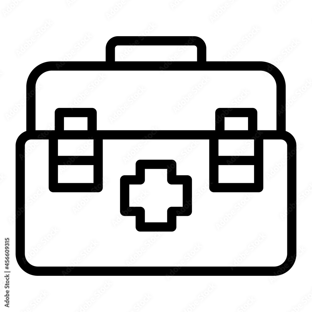 First aid kit icon outline vector. Emergency case. Health bag First aid kit icon outline vector. Emergency case. Health bag