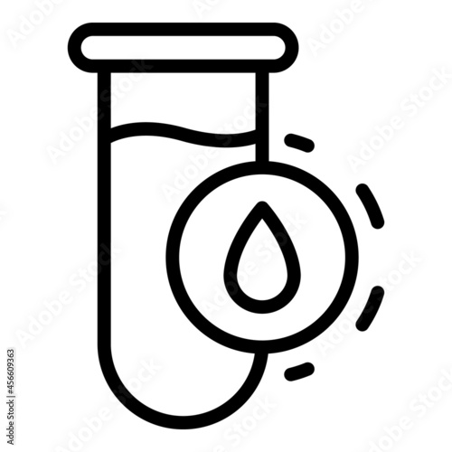 Blood test tube icon outline vector. Medical analysis. Laboratory flask