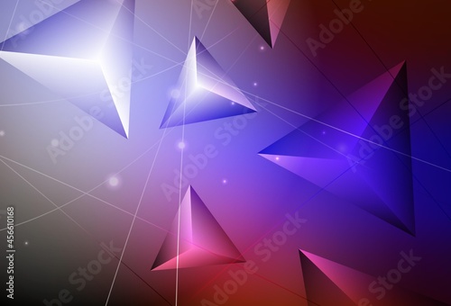 Dark Blue, Red vector gradient triangles texture.