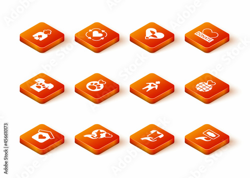 Set Shelter for homeless, Hand holding Earth globe, Animal volunteer, Heart with animals footprint, Clothes donation, Volunteer, Donation charity and icon. Vector