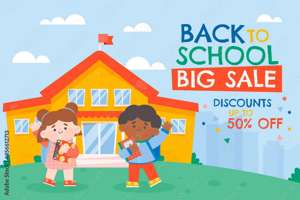 back school vector design illustration sales background