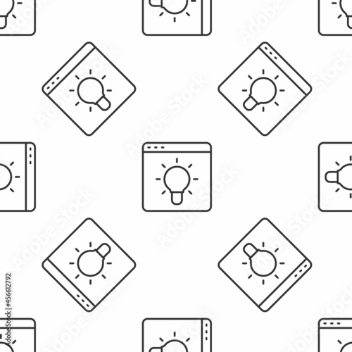 Grey line Browser window icon isolated seamless pattern on white background. Vector © vector_v
