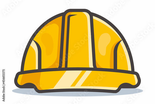 yellow construction helmet. flat vector illustration