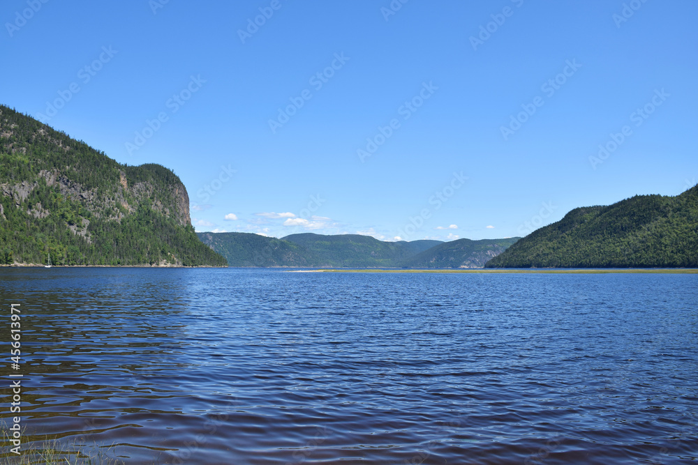 Saguenay Fjords National Park, Sepaq, Quebec, Canada: View from the shores of the Baie Éternité, looking northwards