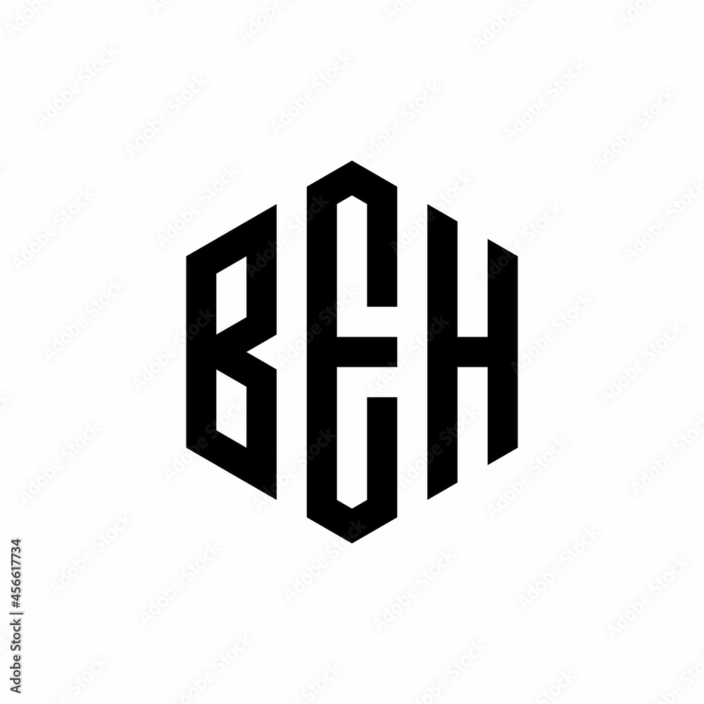 BEH Initial three letter logo hexagon BEH Initial three letter logo hexagon