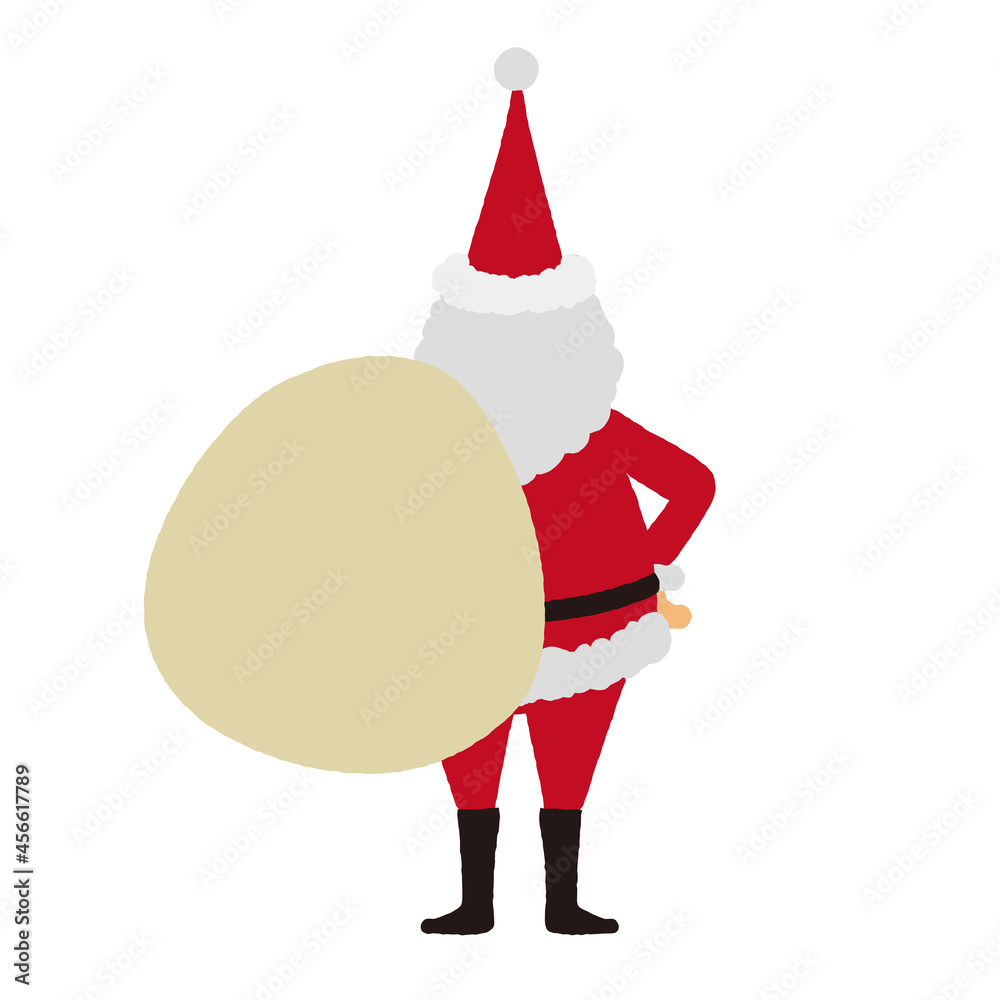 サンタクロースのイラスト プレゼントを背負うサンタの後ろ姿 Stock Vector Adobe Stock