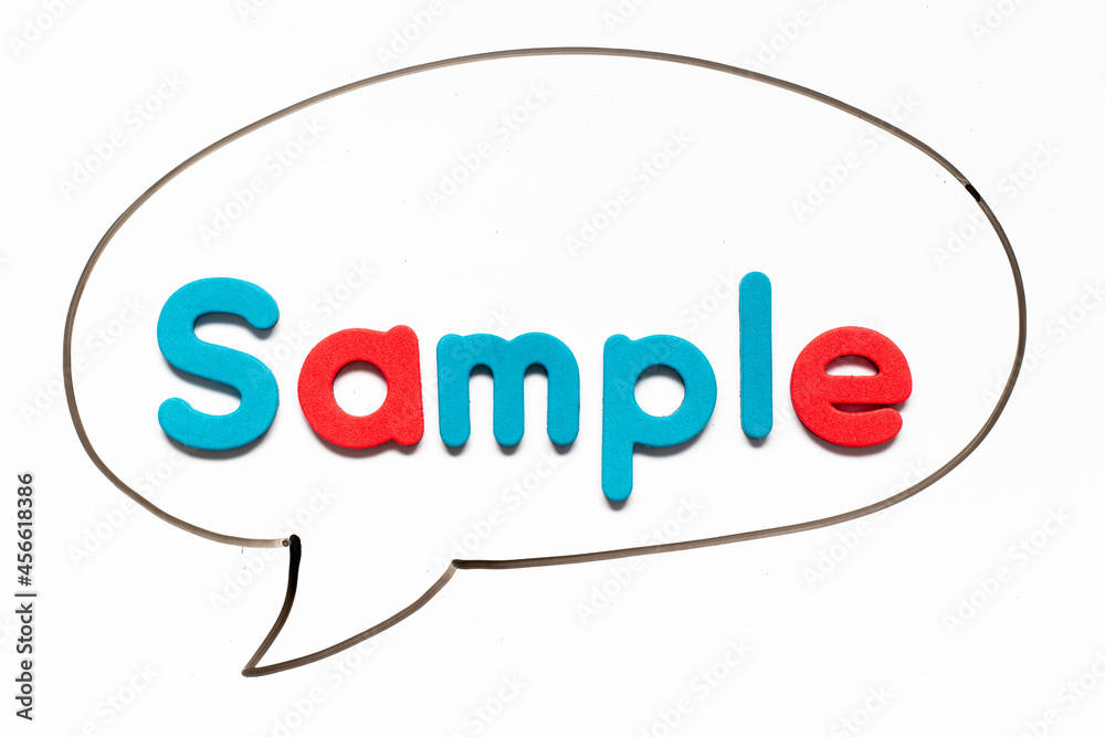 Alphabet letter with word sample in black line hand drawing as bubble speech on white board background Alphabet letter with word sample in black line hand drawing as bubble speech on white board background