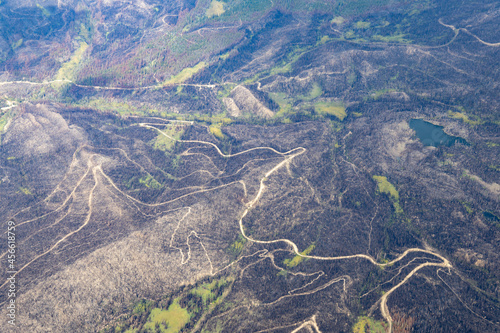 Aerial View of East Troublesome wildfire burn scar photo