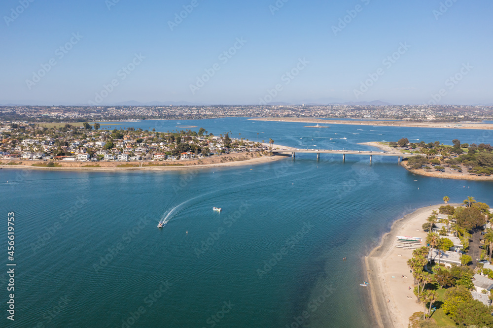 Crown Point and Fishermans Channel in Mission Bay, San Diego