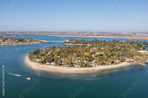Paradise Point with boats in blue water, Mission Bay San Diego © mdurson