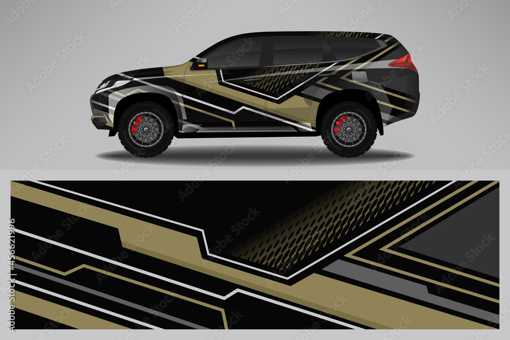 Wrap car vector design decal. Graphic abstract line racing background design for vehicle, race car, rally, adventure livery camouflage. Wrap car vector design decal. Graphic abstract line racing background design for vehicle, race car, rally, adventure livery camouflage.