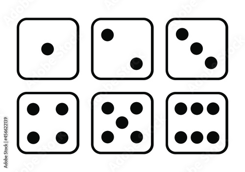 BLACK AND WHITE DICE SET