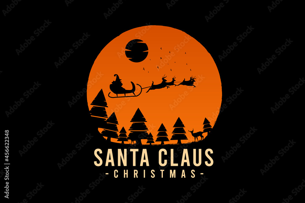 Santa claus,t-shirt merchandise silhouette mockup typography