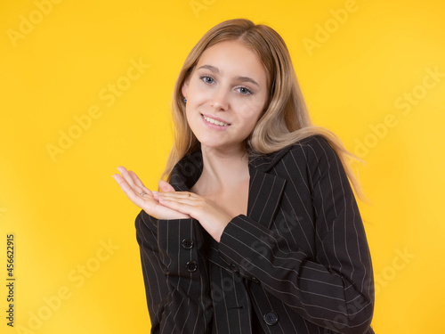 Woman smiles and looks into...