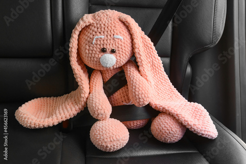 Fastened toy bunny sitting ...