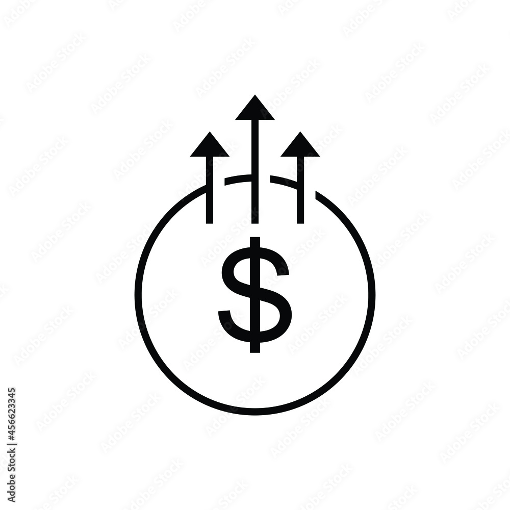 Growth arrow icon design isolated on white background. Growth arrow icon design isolated on white background.