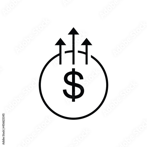 Growth arrow icon design isolated on white background.