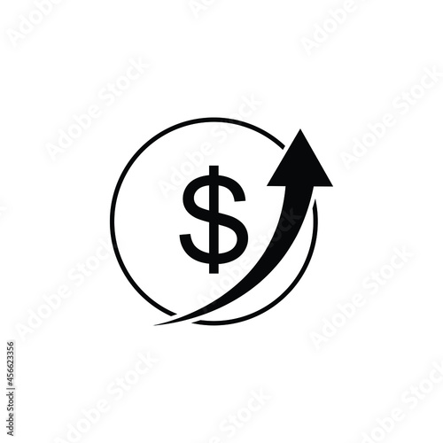 Growth arrow icon design isolated on white background.