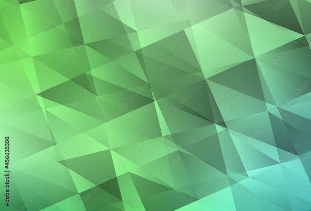 Obraz premium Light Green vector shining triangular backdrop.