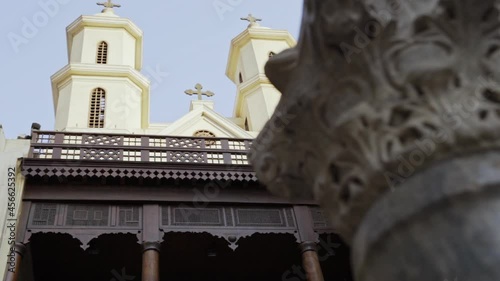 Looking up to top of Hanging Church Cairo Egypt oldest coptic christian church photo