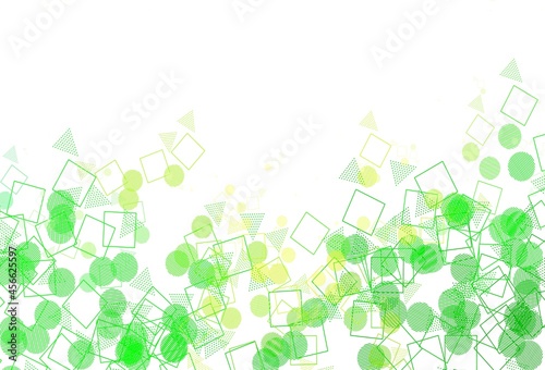 Light Green, Yellow vector pattern with polygonal style with circles.