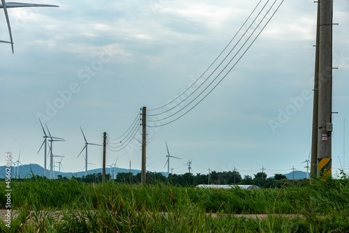 Wind generators with a telegraph pole