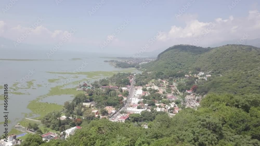 Aerial shot passing over the mountains in Lake Chapala, Jalisco, Mexico. Aerial shot passing over the mountains in Lake Chapala, Jalisco, Mexico.