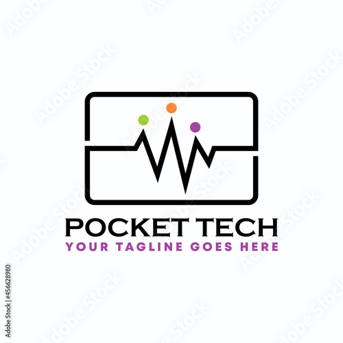 Frequency or beat and trade logo with people image graphic icon logo design abstract concept vector stock. Can be used for symbols related to rhythm or chart