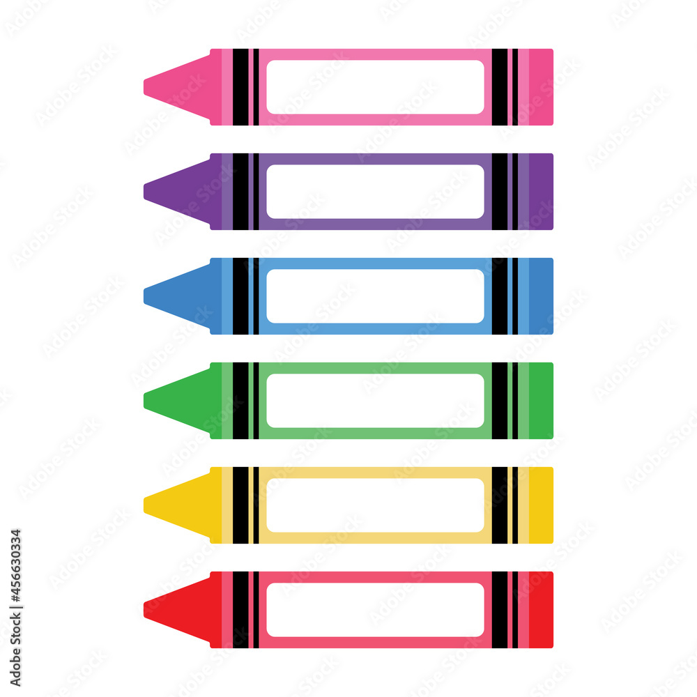 Vector Set of Crayon Labels on White Background Vector Set of Crayon Labels on White Background
