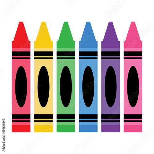 Vector Set of Crayons on White Background