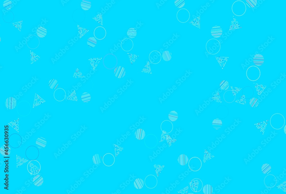 Light Blue, Red vector background with polygonal style with circles.