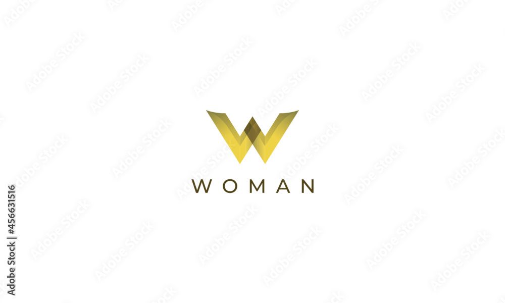 Letter W golden colour aesthetic creative and simple modern ...