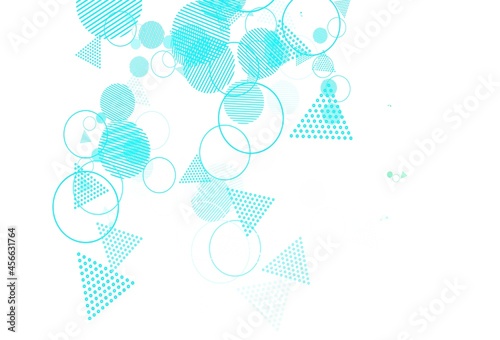 Light Blue, Green vector pattern with polygonal style with circles.